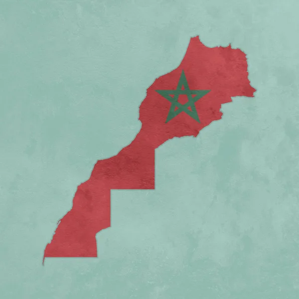 Teksturowane mapę i flaga Maroka — Zdjęcie stockowe
