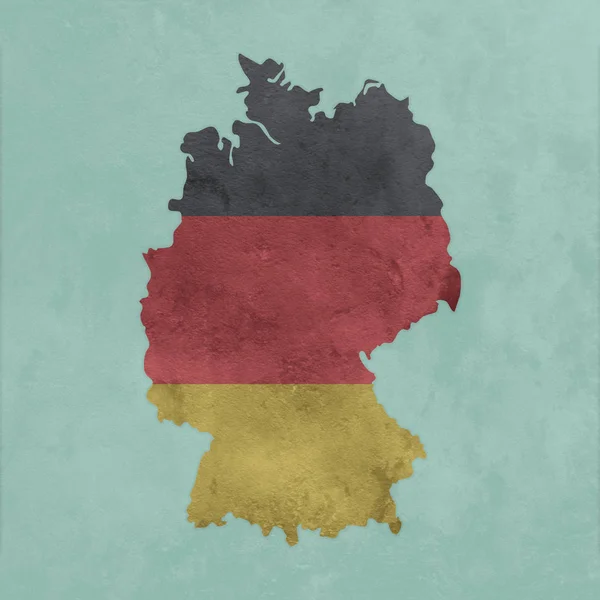 Carte texturée et drapeau de Allemagne — Photo