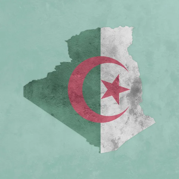 Mappa Bandiera Algeria Con Texture — Foto Stock