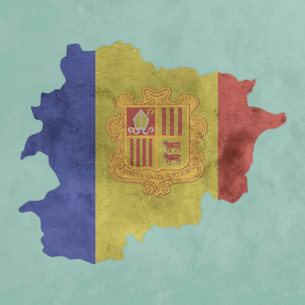 Mappa e bandiera di Andorra con Texture — Foto Stock