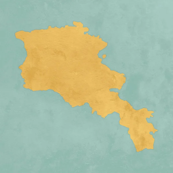 Textured map of Armenia with flag