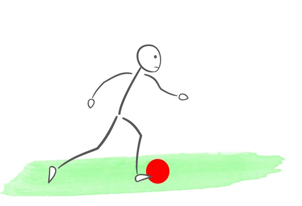 Minimalistická ilustrace fotbalista — Stock fotografie