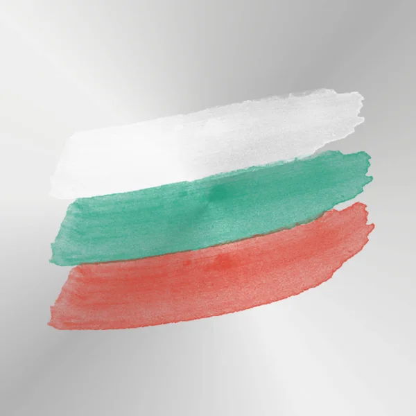 保加利亚国旗绘画 — 图库照片