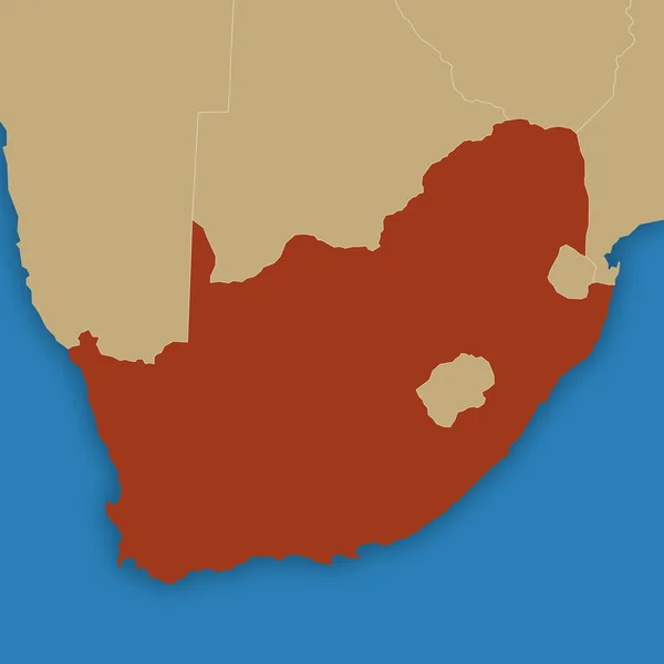 南部非洲地图a — 图库照片