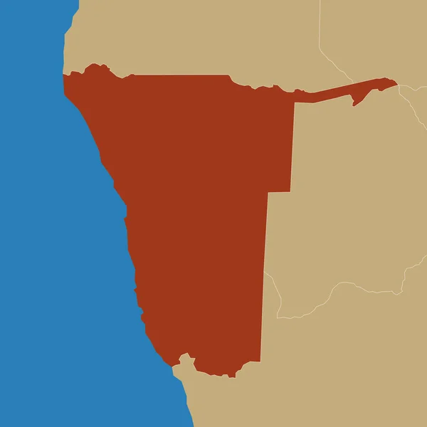 Mapa z Namibie — Stock fotografie