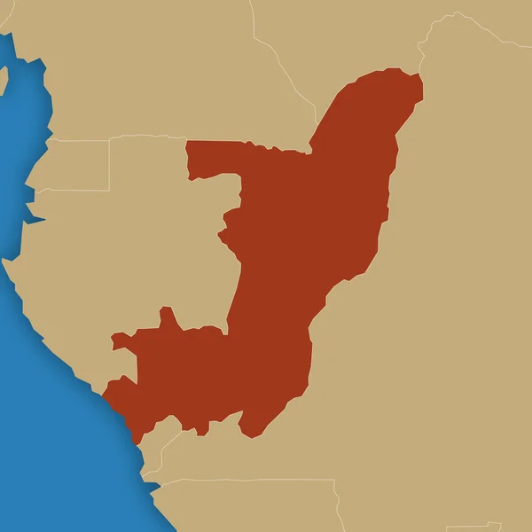 काँगो प्रजासत्ताक नकाशा — स्टॉक फोटो, इमेज