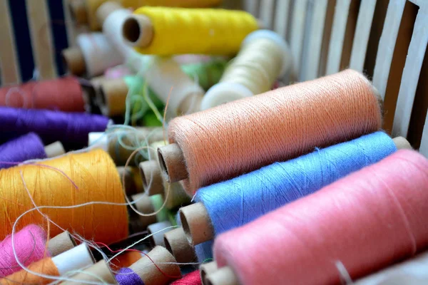 Sewing background thread — Stock Photo, Image