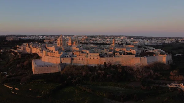 Ville Médiévale Mdina Lever Soleil — Photo