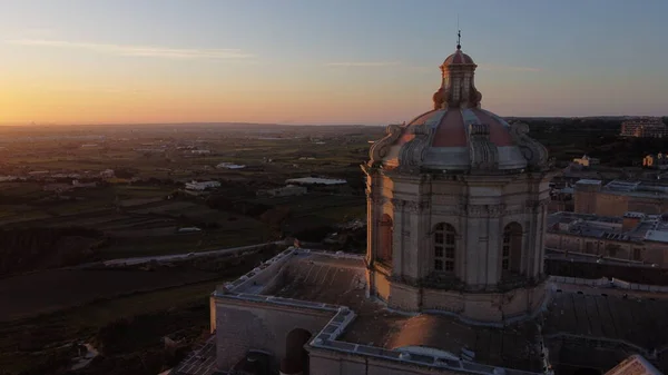 Kopuła Katedry Średniowiecznym Mieście Mdina — Zdjęcie stockowe