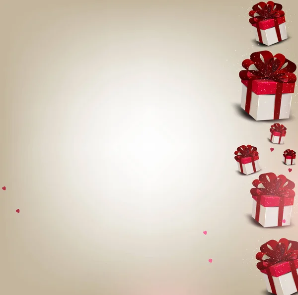 День Святого Валентина Фон Подарунковими Коробками — стоковий вектор