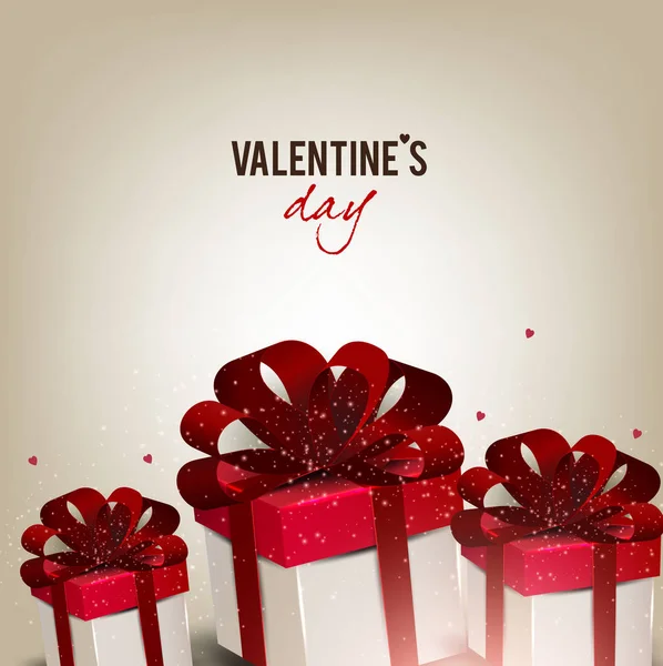 Valentinstag Hintergrund Mit Geschenk Boxen — Stockvektor