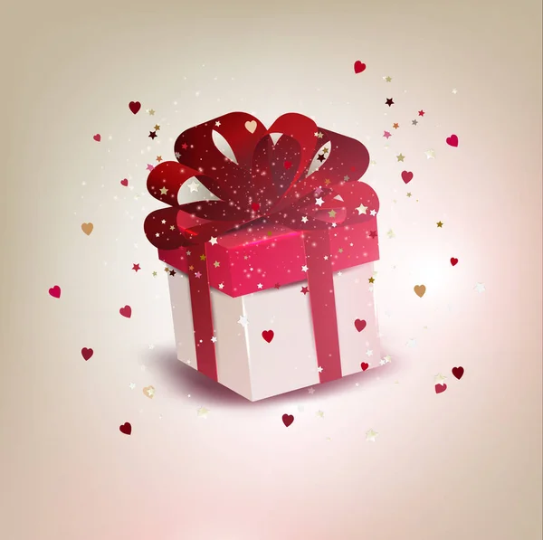 День Святого Валентина Фон Подарунковою Коробкою — стоковий вектор