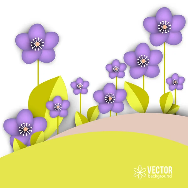 Fundo Bonito Com Flores Primavera — Vetor de Stock