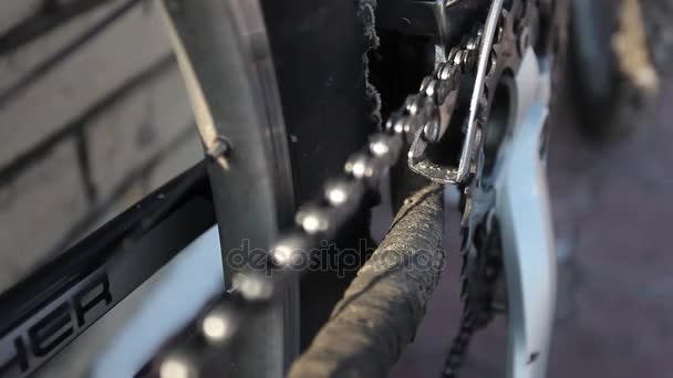 Bicycle chain motionless — Stock Video