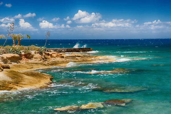 Schönes Meer Hersonissos Auf Beton Griechenland — Stockfoto