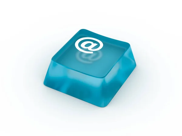 E-mail-symbool op de toetsenbord knop. 3D-rendering — Stockfoto