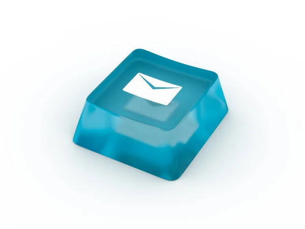 Envelop symbol on keyboard button. 3D rendering — Stock Photo, Image