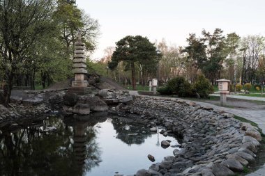  Japon meydanı ilkbaharın başlarında Ukrayna, Kiev 'de bir sabah