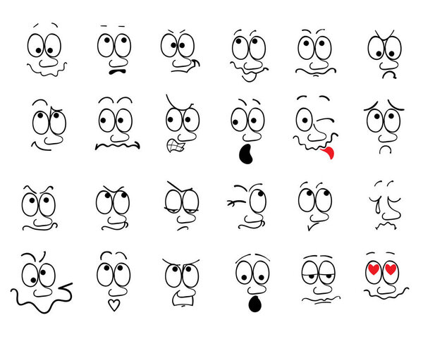 Set of  funny faces