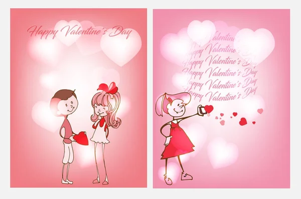 Two postcards for Valentine's Day — Stock Vector