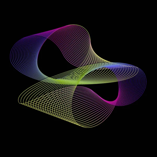 Vlna z mnoha barevných linií — Stockový vektor