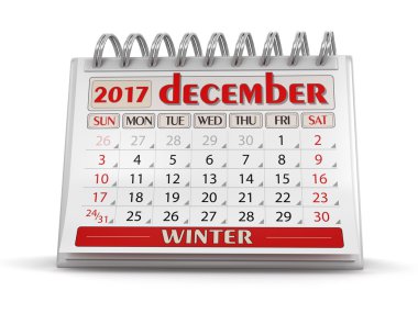 Takvim - Aralık 2017 (dahil kırpma yolu)