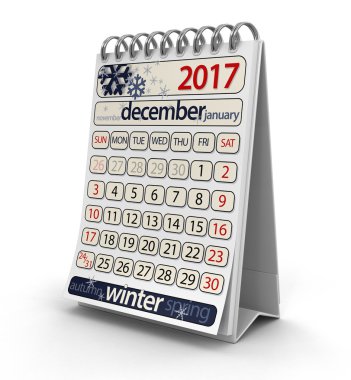 Takvim - Aralık 2017 (dahil kırpma yolu)