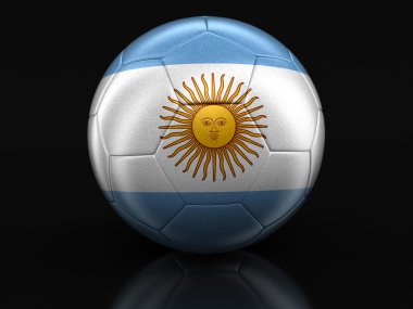 Arjantin bayrağı ile futbol futbol. Görüntü kırpma yolu ile