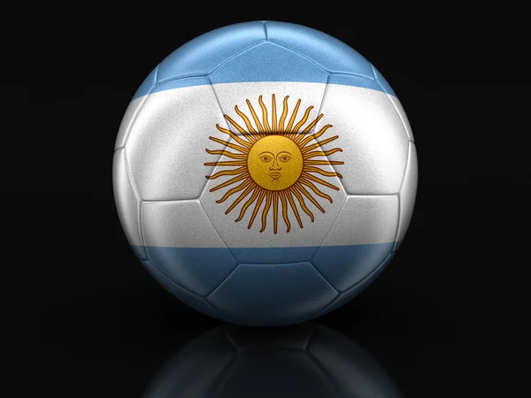 Football avec drapeau argentin. Image avec chemin de coupure — Photo