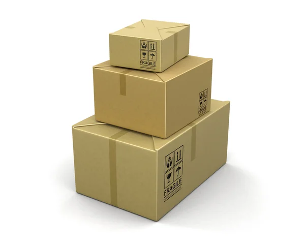 Many packages.  Image with clipping path — Stock Photo, Image