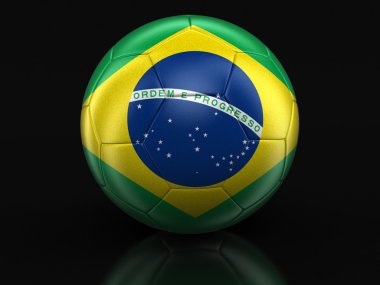 Futbol futbol Brezilya bayrağı ile. Görüntü kırpma yolu ile