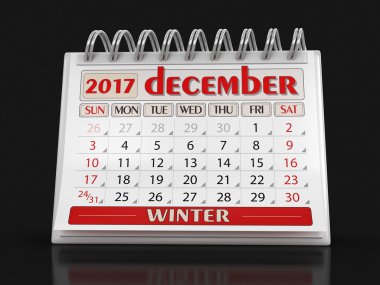 Takvim - Aralık 2017 (dahil kırpma yolu)