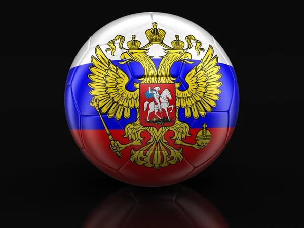 Labdarúgás labdarúgó, az orosz zászló. Kép Vágógörbe — Stock Fotó