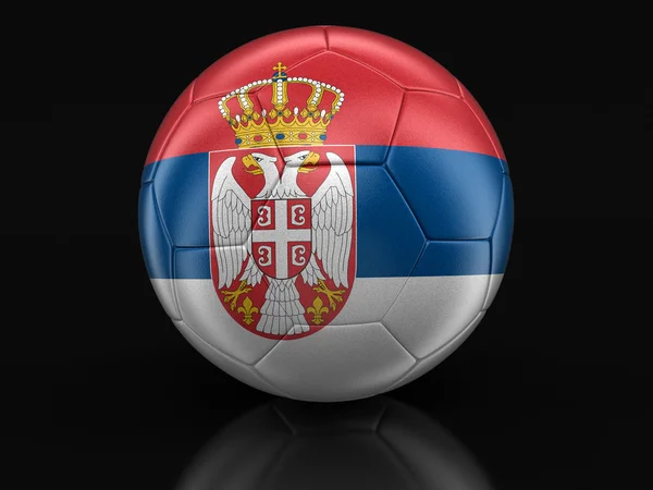 Soccer football with Serbian flag. Image with clipping path — Stock Photo, Image