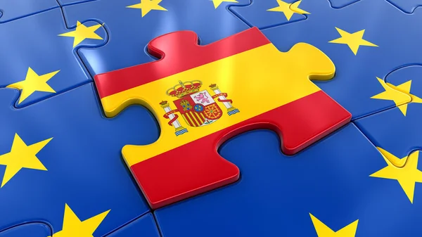 Spanien Puzzle als Teil der EU — Stockfoto