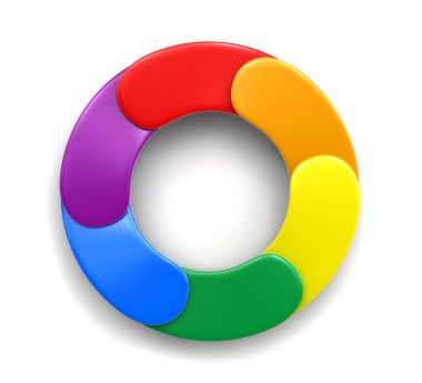 Renkli dairesel grafik. Görüntü kırpma yolu ile