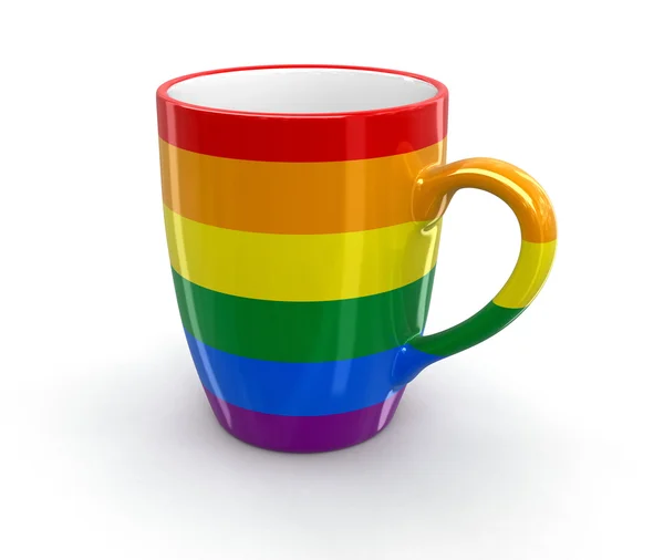 Чашка цвета гей-прайда. Изображение с пути обрезки — стоковое фото