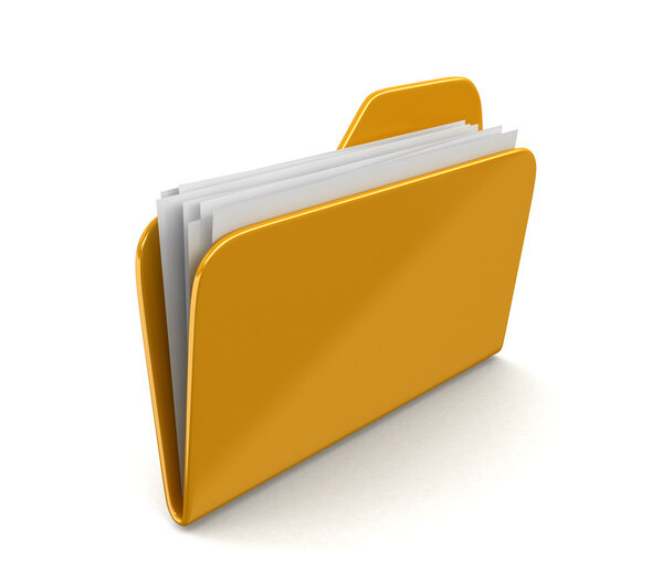 Folder and files. Image with clipping path