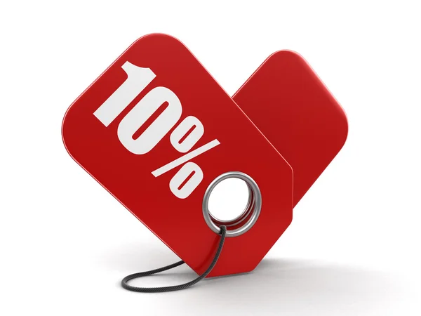Label with -10%. Image with clipping path — Stock Photo, Image