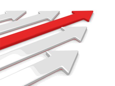 Vektör görüntü. 3D oklar. Görüntü kırpma yolu ile