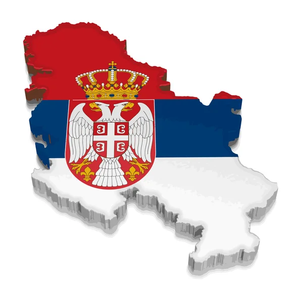 Imagen vectorial. Mapa de Serbia. Imagen de renderizado 3d. Imagen con ruta de recorte — Vector de stock