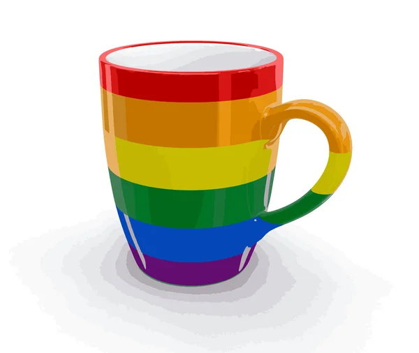 Vector afbeelding. Gay Pride kleur cup. Afbeelding met uitknippad — Stockvector