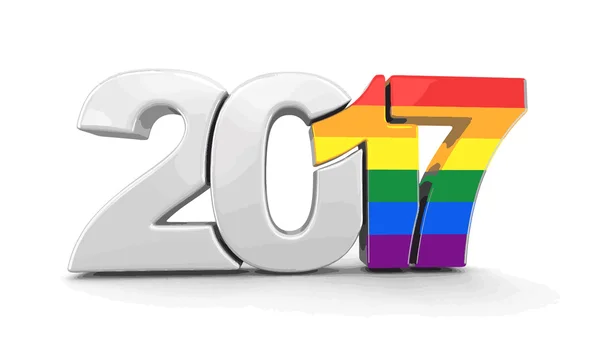 Imagem vetorial. Orgulho gay Cor Ano Novo 2017. Imagem com caminho de recorte . —  Vetores de Stock