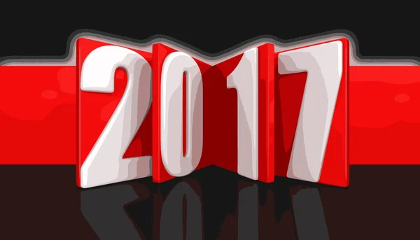 矢量图像。新的一年到 2017 年。图像的剪切路径. — 图库矢量图片