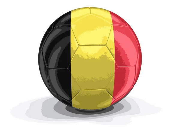 Immagine vettoriale. Calcio con bandiera belga. Immagine con percorso di ritaglio — Vettoriale Stock