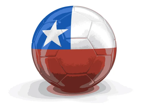 Vektorbild. Fußball mit chilenischer Flagge. Bild mit Ausschnittspfad — Stockvektor