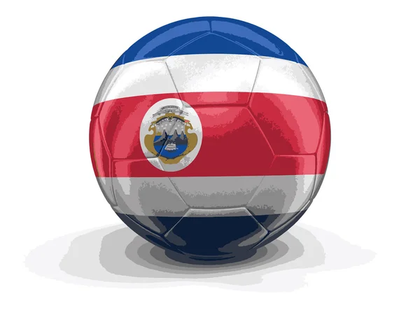 Vector image. Soccer football with Costa Rican flag. Image with clipping path — Stock Vector