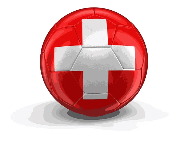 Vector image. Soccer football with Swiss flag. Image with clipping path — Stock Vector