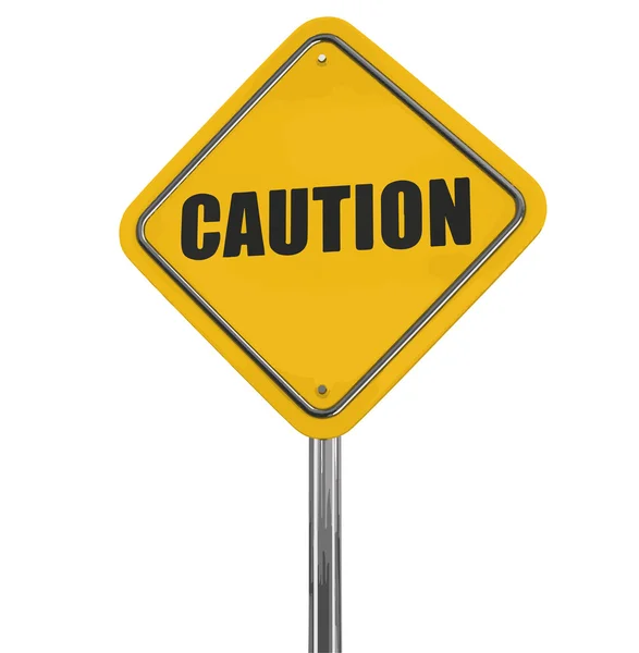 Vector image. Caution Road sign. Image with clipping path — Stock Vector