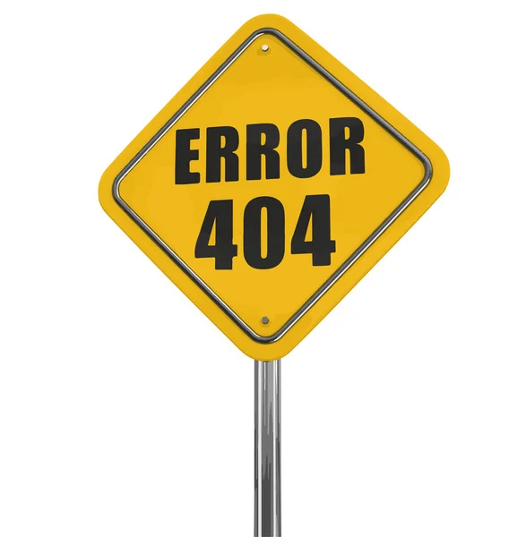Vector image. Error 404 road sign. Image with clipping path — Stock Vector
